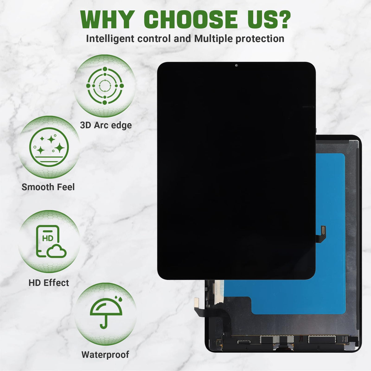 New 10.9 ''LCD Display for iPad Air 4 4th Gen 2020 A2072 A2316 A2324 A2325 Touch Screen Digitizer Assembly Replacement with Upgraded Repair Tools Kit-Black