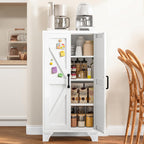 Metal Pantry Storage Cabinets with Doors and Shelves,75" Tall White