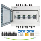 Solar Disconnect Switch with SPD Surge Protector 1000V DC 30A Solar PV Combiner Box Power Distribution Box for Solar Panels 2 in 2 Out (30A, HT18 4string)