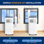 SereneLife 8000 BTU Portable Air Conditioner with Heating Functionality, 4-in-1 Compact Standing Air Conditioner for Room Up to 350 Sq. Ft., Floor AC Unit with LCD Remote Control, Auto Mode, Low Noise