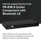 ELAC Protek PR-81B 9 Outlet Surge Protector with Bluetooth - Advanced Power Protection and EMI/RFI Noise Filtration - Includes iOS & Android App Control