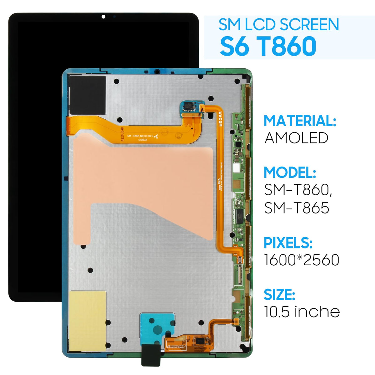 Original for Samsung Galaxy Tab S6 SM-T860, SM-T865 Screen Replacement 10.5" AMOLED LCD Display Touch Digitizer Assembly with Repair Kits