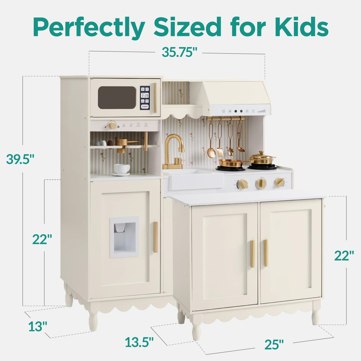 Best Choice Products Wooden Play Kitchen w/ Espresso Machine & Island