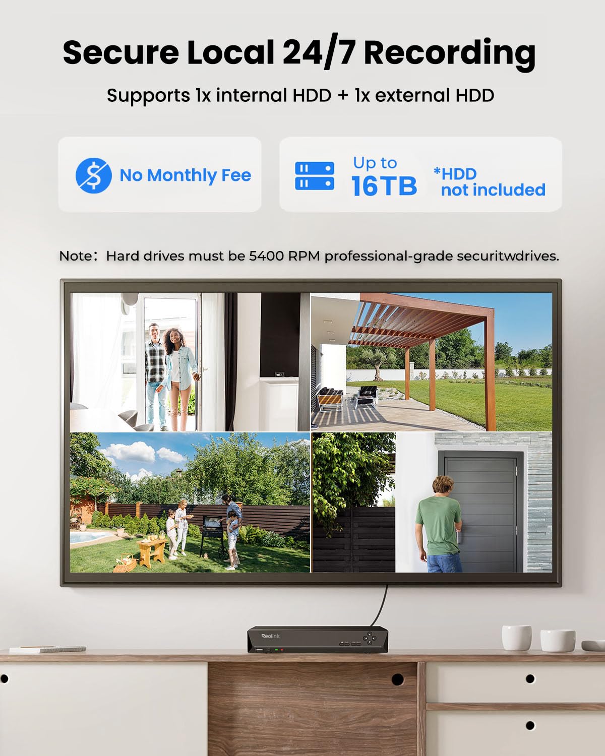 REOLINK 8CH 5MP PoE Security Camera System with no HDD RLK8-410B4-5MP