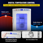 Happybuy White Reptile Incubator 25L Scientific Lab Incubator Digital Incubator Cooling and Heating 5-42°C Reptile Egg Incubator 12V/110V Work for Small Reptiles