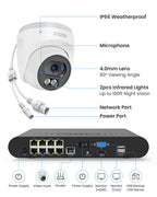 ZOSI C220 8CH 5MP NVR with 8 x 4MP Audio PoE CCTV Camera System, 2TB HDD