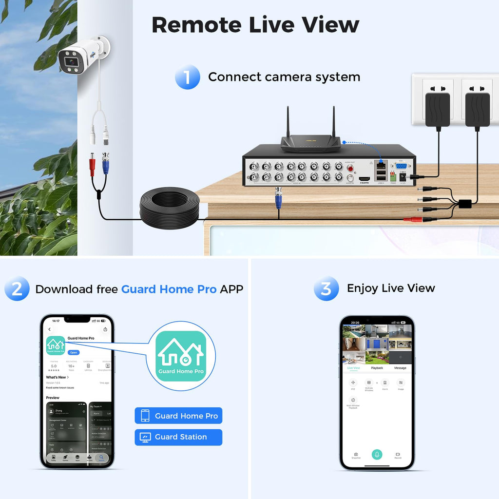 Hiseeu 16CH 3K Wired Security Camera System,16PCS 5MP CCTV Cameras