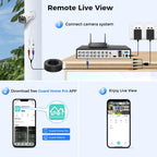 Hiseeu 16CH 3K Wired Security Camera System,16PCS 5MP CCTV Cameras