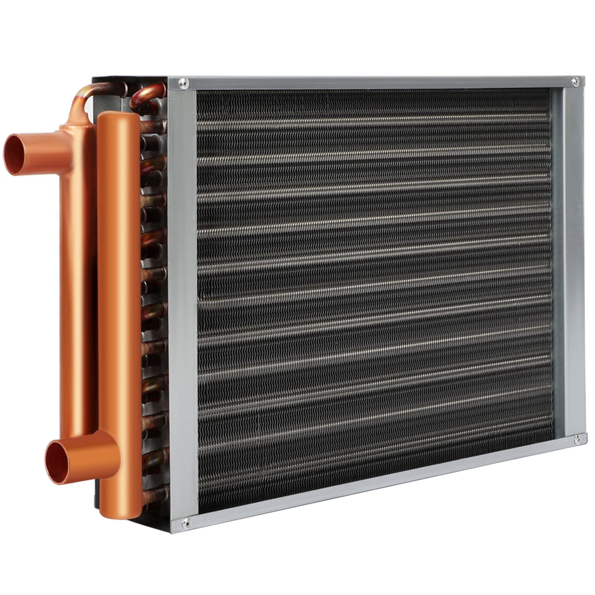 14 * 16 Water to Air Heat Exchanger, Copper Ports for Outdoor Wood Furnace