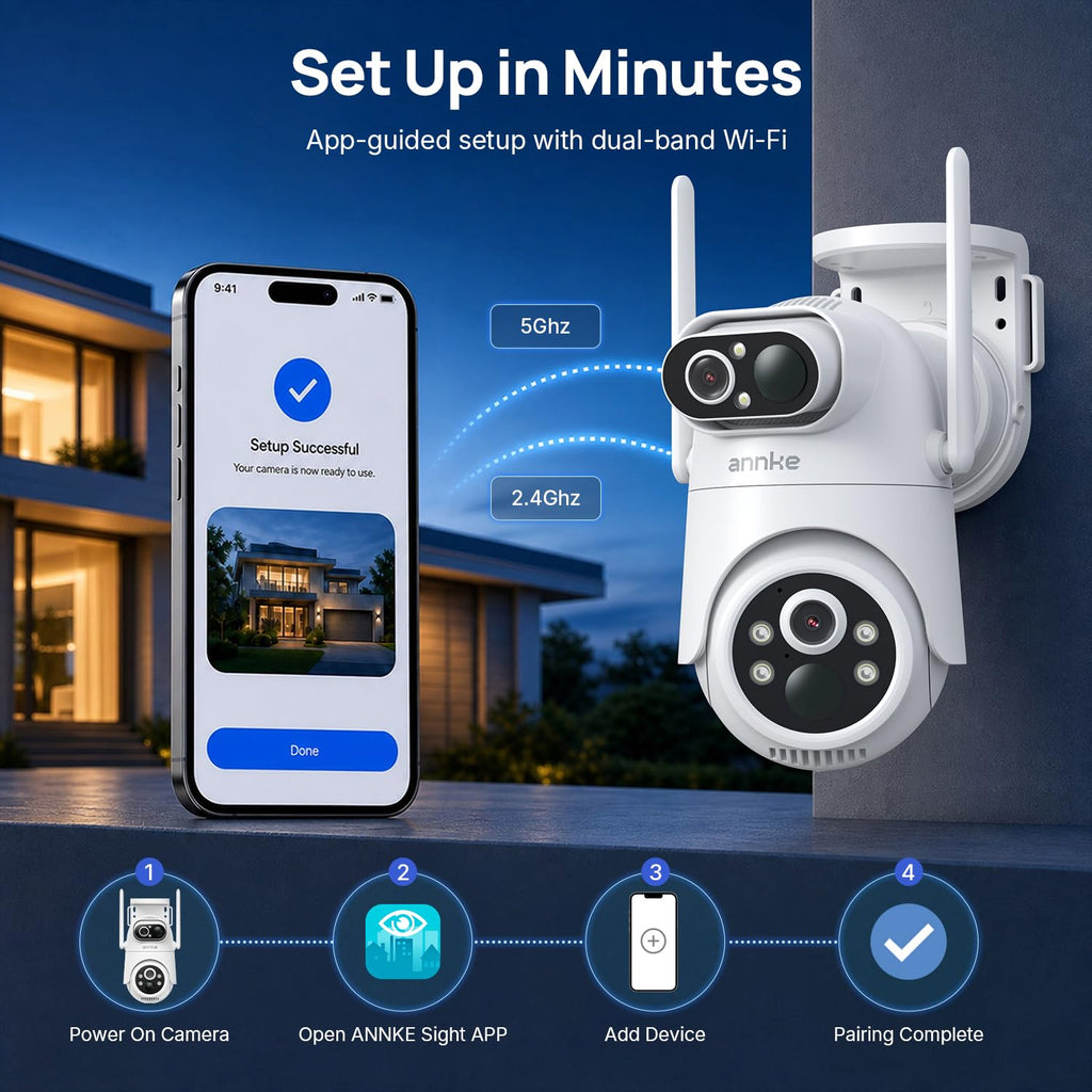 ANNKE No Subscription Security Camera System Wireless with 64GB SD Home Hub