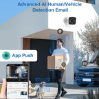 H.265+ Wired Security Camera DVR Kit System with AI Human Vehicle Detection, 4x 1920P 5MP IP67 Metallic Indoor/Outdoor Cameras IR Night Vision Remote Access, 4K NVR 1TB HDD Included for 24/7 Recording