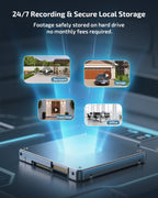 4K PoE Security Camera System Outdoor, Wired PTZ Video Surveillance Systems