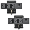Electriduct Desk Clamp Power Strip Surge Protector 30W USB Type C Fast Charger - 3 AC Outlets, USB-C & USB-A Charging Ports Edge Mount Charging Station, UL Listed, 8FT Extension Cord, Black, 2-Pack