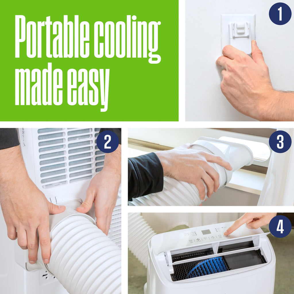 Westinghouse 14,000 BTU Air Conditioner with Heat Mode, Cools 700 sq. ft., WiFi Enabled, Remote Controlled, Dehumidifier, 3-Speed Fan, Programmable Timer, Window Kit