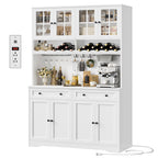 HOSTACK 75"H Kitchen Pantry Storage Cabinet, Kitchen Hutch Cabinet, Green