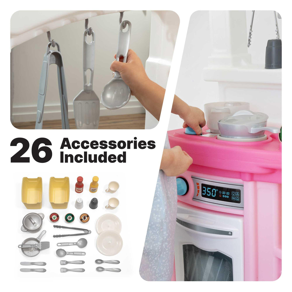 Step2 Fun with Friends Kids Kitchen Playset, Lights & Sounds, Pink