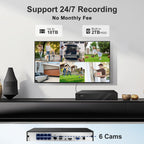 Anpviz 8CH 4K PoE Security Camera System, 6pcs 8MP Wired PoE IP Cameras