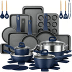 Pots and Pans Set Non Stick, 31 Piece Kitchen Induction Cookware & Bakeware Set, Nonstick Kitchen Cooking Pans Set with Frying Pans Set Grill Pan Saucepan Baking Sheet & Utensils, PFOA Free