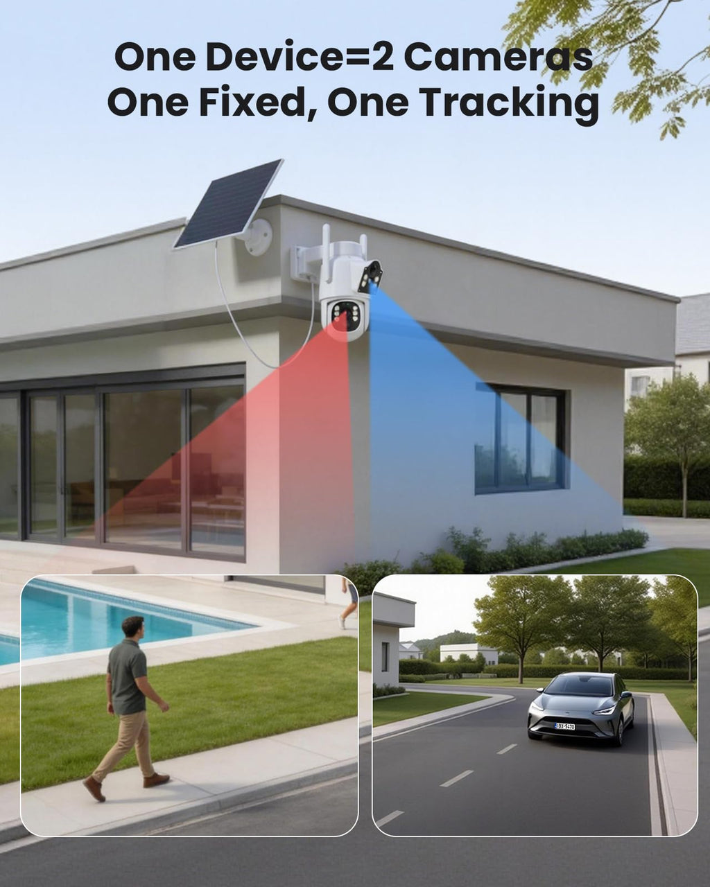 Hiseeu Security Camera, 4MP Solar Security Cameras Wireless Outdoor
