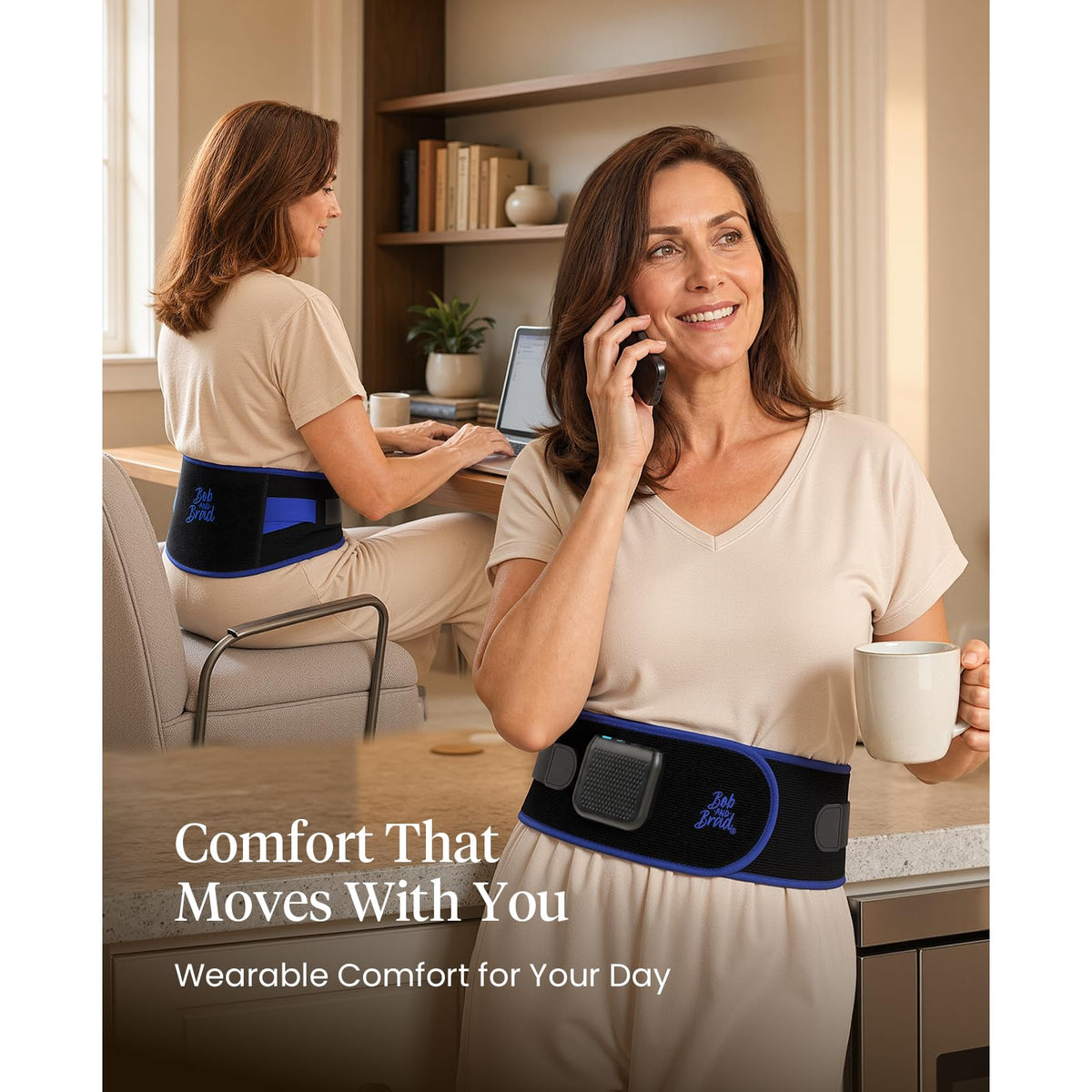 BOB AND BRAD Cordless Heating Pad for Back, Red Light & Cooling Gel Pack