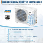 19 SEER2 24,000 BTU Mini Split AC & Heating System – 230V Inverter, Covers Up to 1,500 sq. ft., WiFi & Remote Control, Low Noise, Energy-Efficient Ductless Air Conditioner for Home