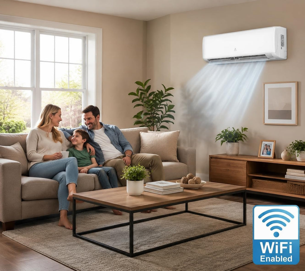 9,000 BTU Mini Split AC Heat Pump, Ductless Air Conditioner & Heater for Bedroom, Quiet Energy-Efficient Cooling & Heating for Rooms Up to 450 Sq.Ft.