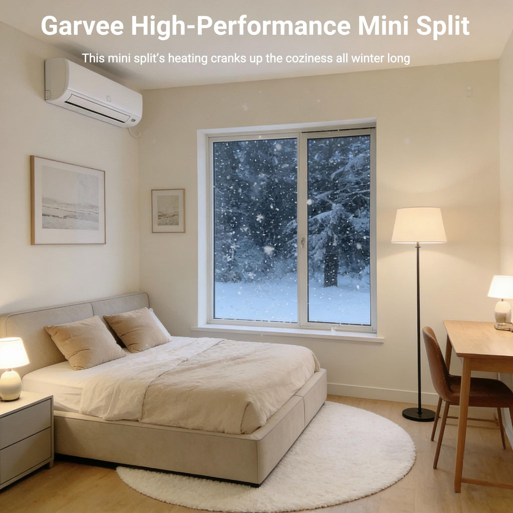 Garvee 11500 BTU Mini Split AC/Heating System, 230V WIFI Enabled Energy Efficient Mini Split Unit,Wall-Mounted Split Air Conditioner,Cools Up to 750 Sq.Ft, Heat Pump & Installation Kits