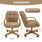 D9520 6pc Swivel Tilt Kitchen Dining Chair - Taupe-Chestnut