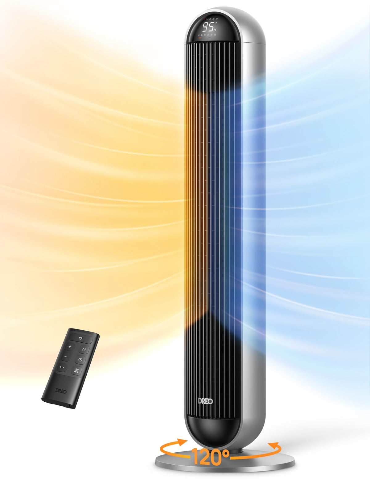 DREO 42" Space Heater Large Room, 25dB Heater and Fan Combo with Remote