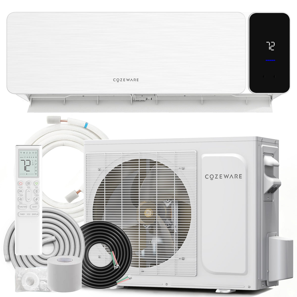 12000 BTU Mini Split AC/Heating System 115V 20 SEER2 Ductless