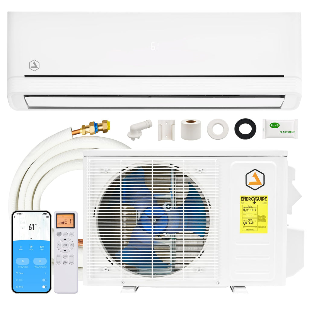 Albott 12,000 BTU 115V DIY Mini Split AC & Heating System with Fast-Fit Set