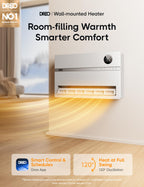 DREO Smart Wall Heater, 1500W Space Heater for Bedroom, White, Standard