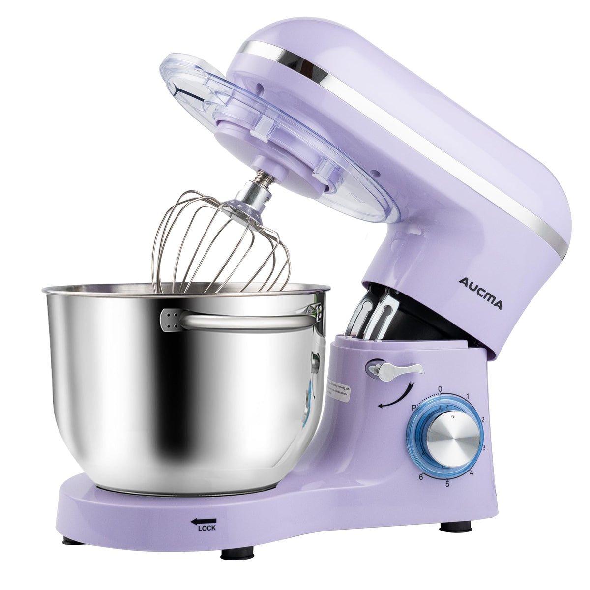 Aucma Stand Mixer,8QT 900W Tilt-Head Food Mixer, Kitchen Electric Mixer with Dough Hook, Wire Whip & Beater (Gray, 8QT)
