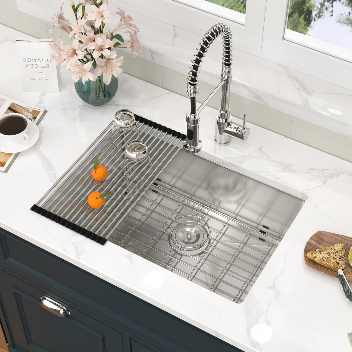 30 Inch Undermount Kitchen Sink Workstation Stainless Steel