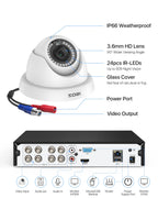 ZOSI 3K Lite 8CH H.265+ Home Security Camera System with AI Human/Vehicle Detection,Night Vision,5MP Lite 8 Channel CCTV DVR,4pcs 1080P 1920TVL 2MP Outdoor Indoor Surveillance Dome Cameras (No HDD)