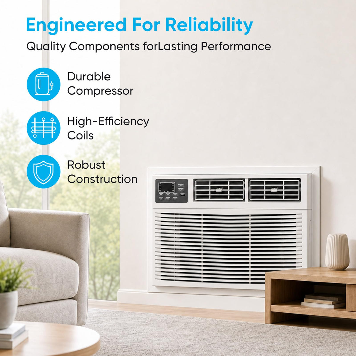 TABU 12,000 BTU Smart Through-the-Wall Air Conditioner with Heater