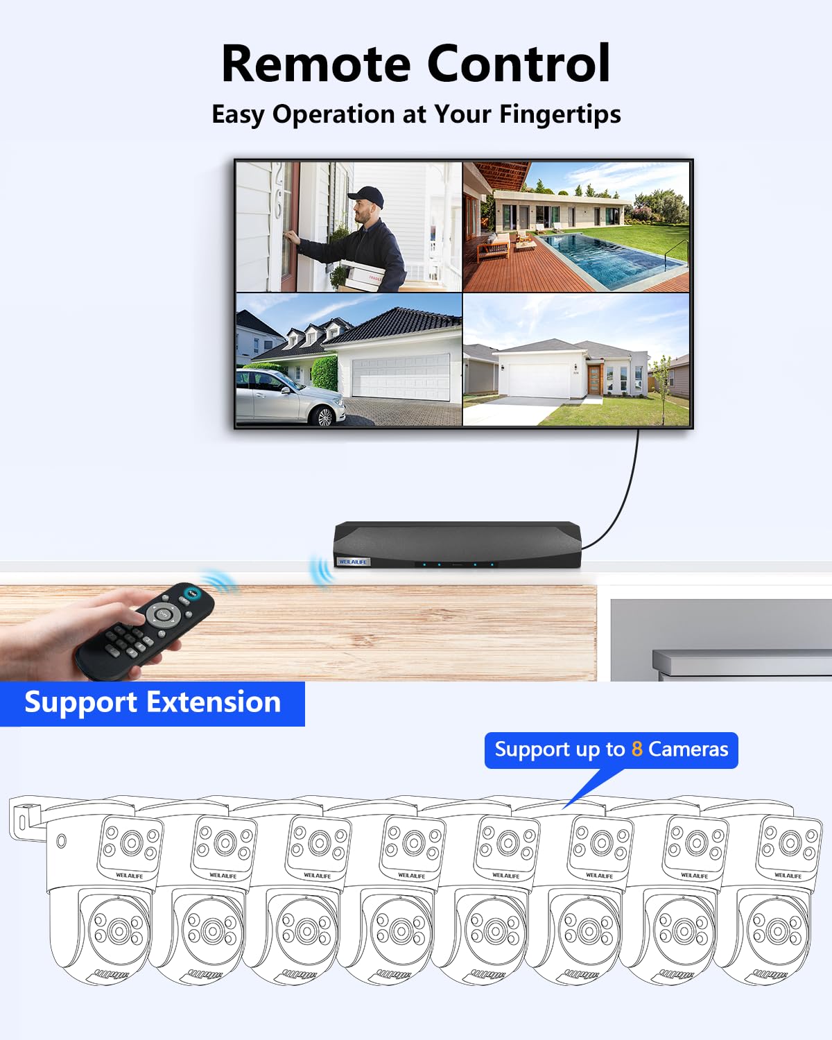 4K Wired Security Camera System, Home POE Video Surveillance Systems