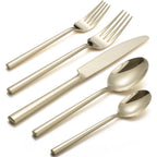 Potter 65-Piece Forged Silverware Set, Service for 12 – Premium Stainless Steel Flatware Set, Modern Design with Satin Finish, Ideal for Home, Kitchen, Party, Camping