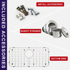 32 Inch Undermount Curved Spacious Single Bowl Kitchen Sink
