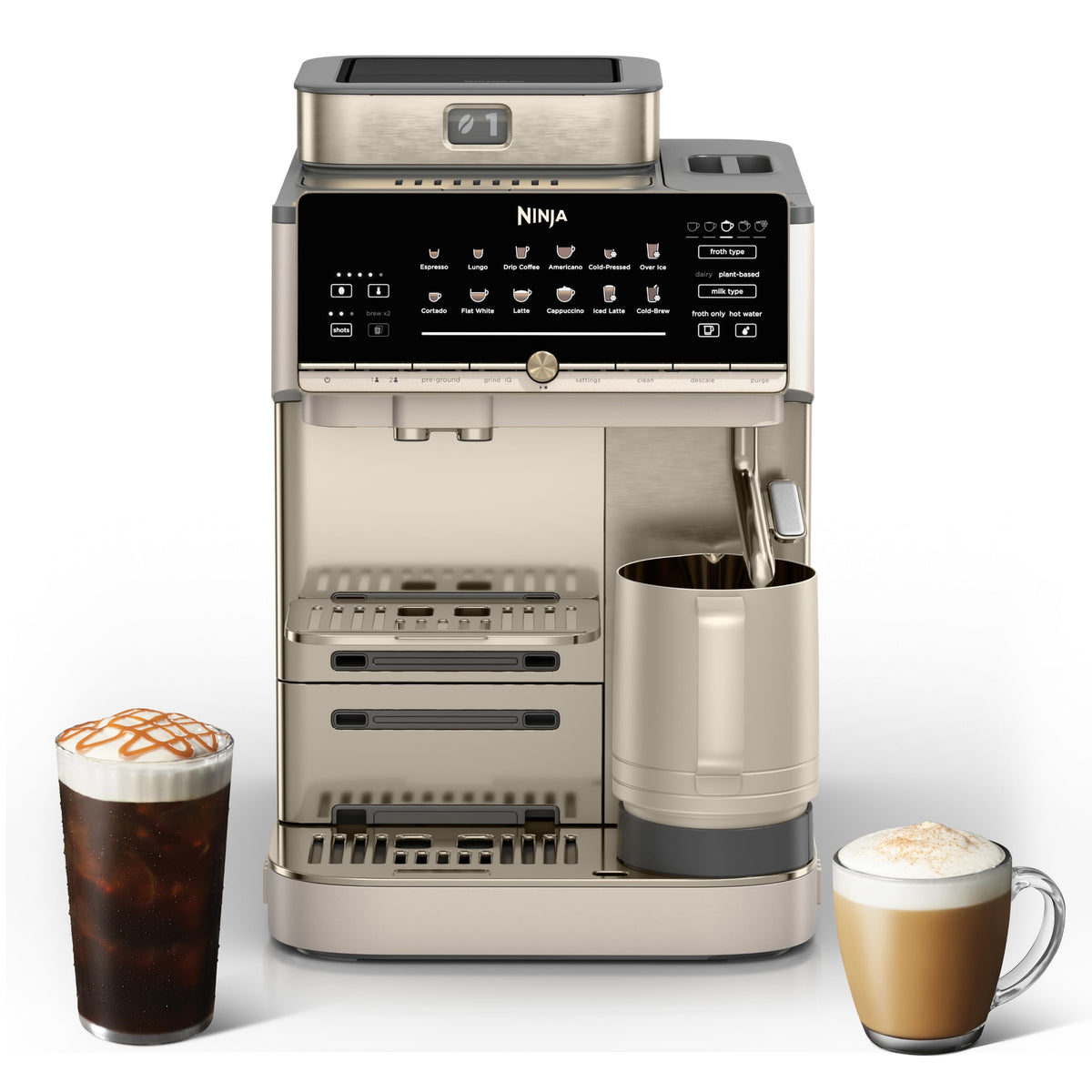 Ninja AutoBarista Pro Automatic Espresso, Amazon Exclusive Bone & Champagne