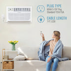 Keystone 8,000 BTU Wall Mounted Air Conditioner with Supplemental Heat and Dehumidifier Function, 115V, Wall AC for Small-Medium Sized Rooms up to 350 Sq.Ft. with Remote, Quiet, High Efficiency AC