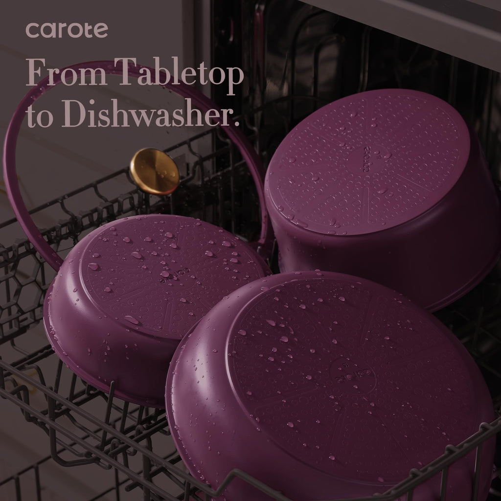 CAROTE 38pcs Pots and Pans Set with Knife, Detachable Handle Cookware