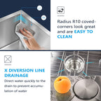 Kitchen Sinks 32x18 Inch Undermount Kitchen Sink Stainless Steel Sink 16 Gauge Single Bowl Set (5 Item Bundle: Sink, Bottom Grid, Drain Assembly, Drain Cap, Towel)