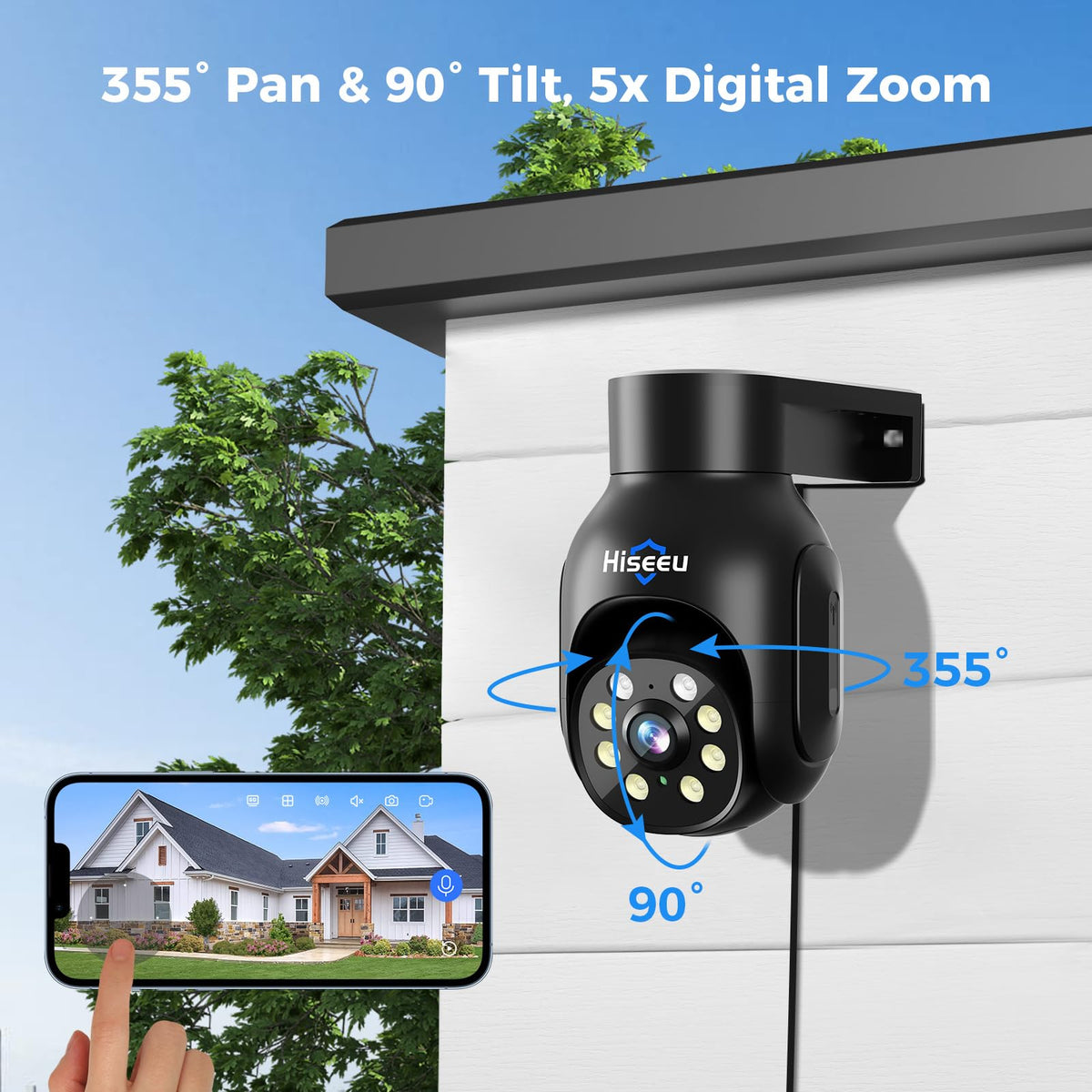 Hiseeu 5MP Wireless Security Camera System with 14" LCD Monitor