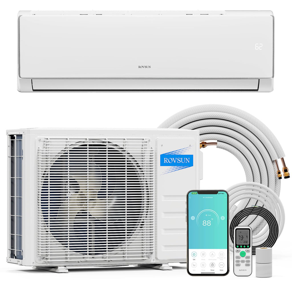 ROVSUN 11500 BTU Mini Split AC & Heater, 17 SEER2 Inverter Heat Pump 115V