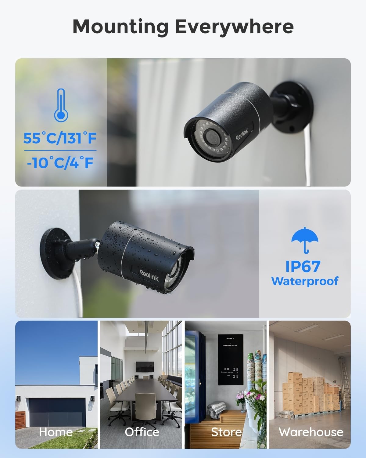 REOLINK 8CH 5MP PoE Security Camera System RLK8-410B4-5MP Black