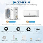 19 SEER2 24,000 BTU Mini Split AC & Heating System – 230V Inverter, Covers Up to 1,500 sq. ft., WiFi & Remote Control, Low Noise, Energy-Efficient Ductless Air Conditioner for Home