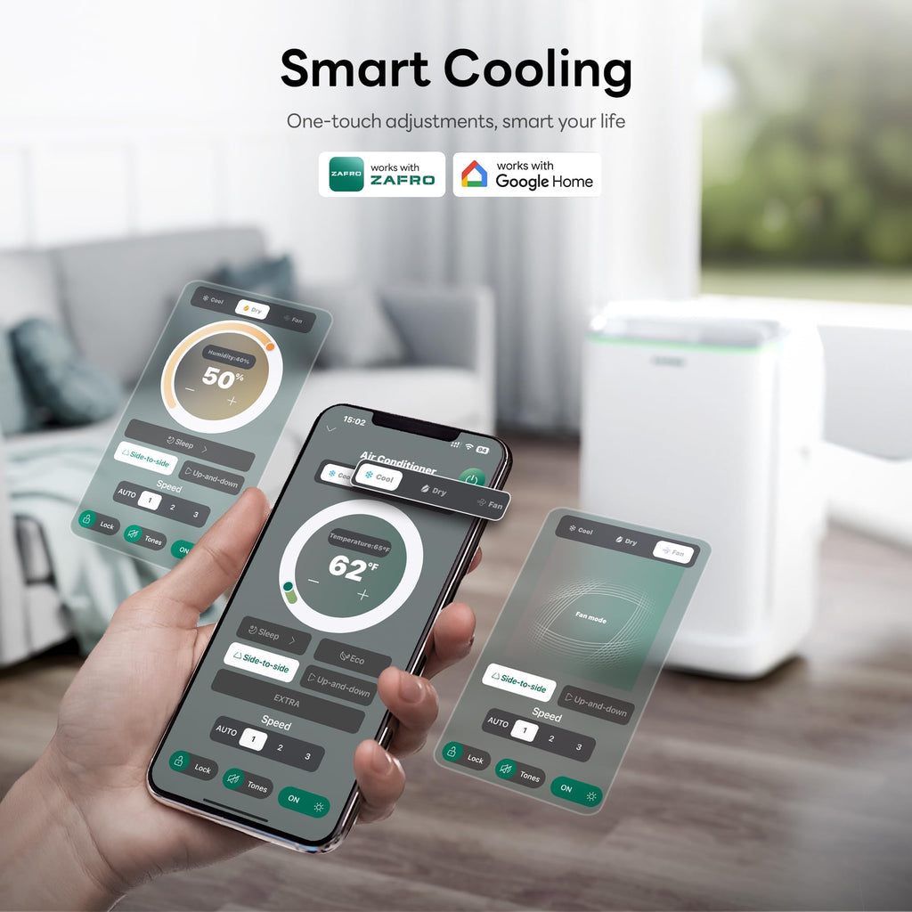 ZAFRO Smart Inverter Portable Air Conditioners, 14000 BTU (10000 BTU SACC)