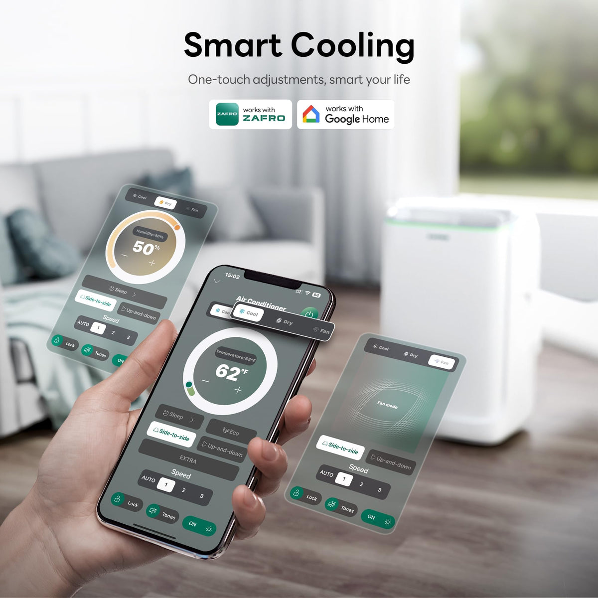ZAFRO Smart Inverter Portable Air Conditioners, 14000 BTU (10000 BTU SACC)