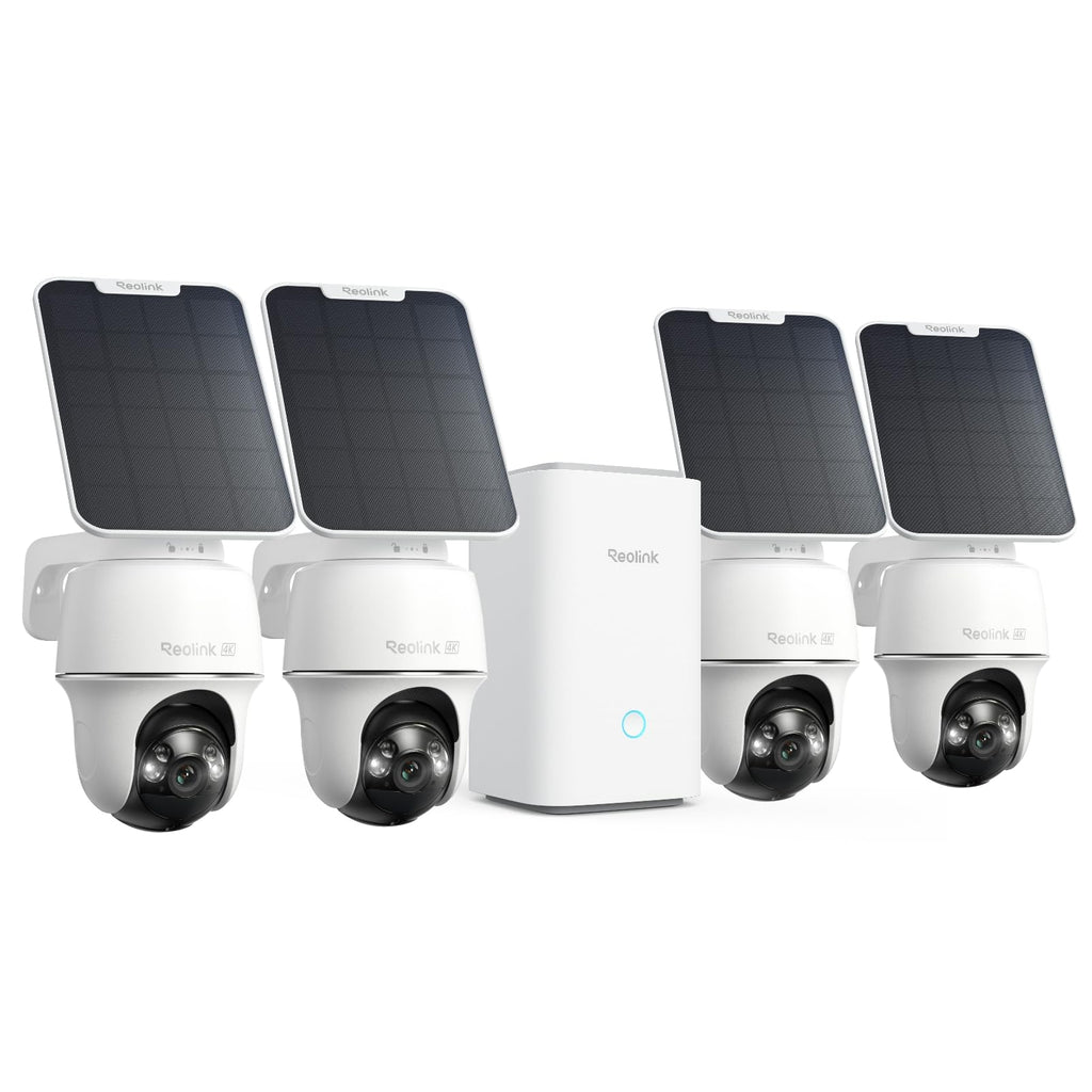 REOLINK Argus PT Ultra 4K Solar Security Camera Outdoor System 4 Pack